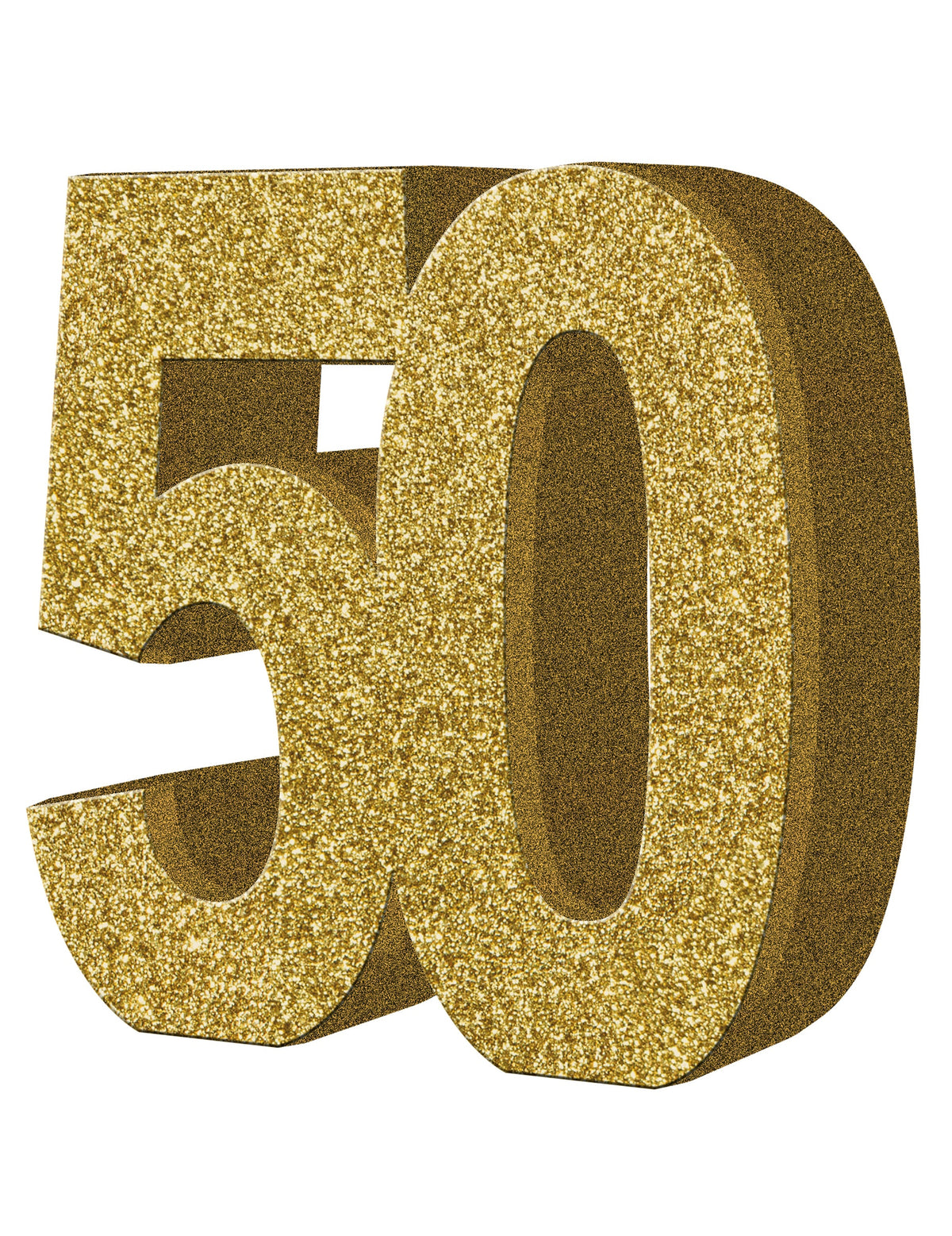 Décoration de table 50 ans dorée pailletée
