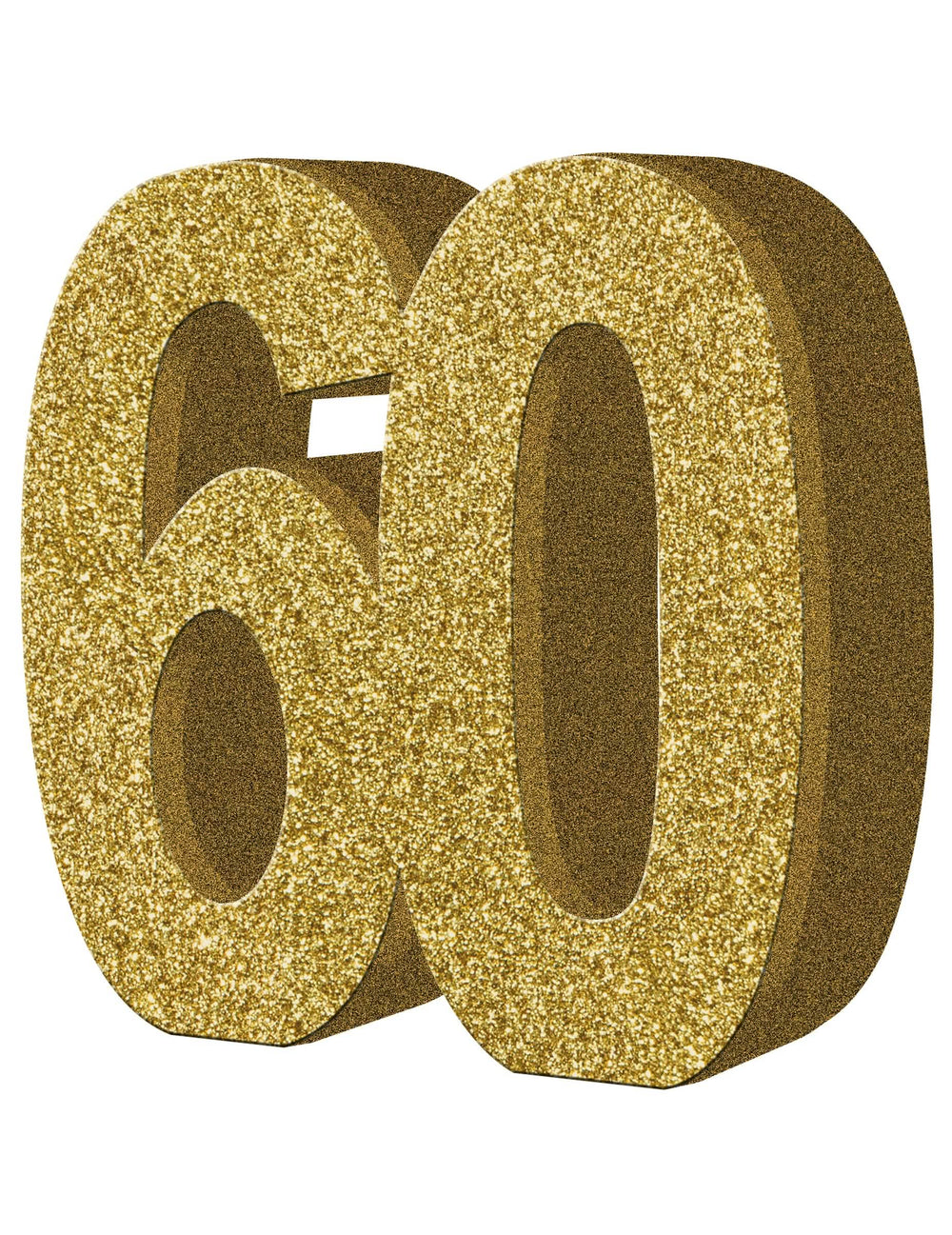 decoração de mesa 60 anos para aniversário dourada com glitter