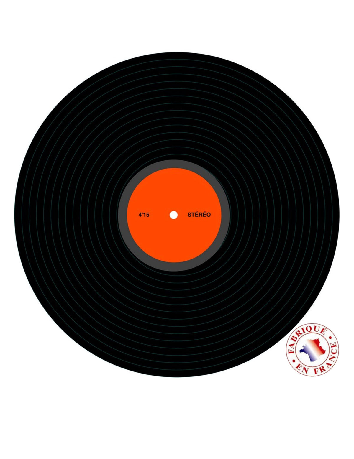 Décoration disque vinyle disco noir avec étiquette orange en carton
