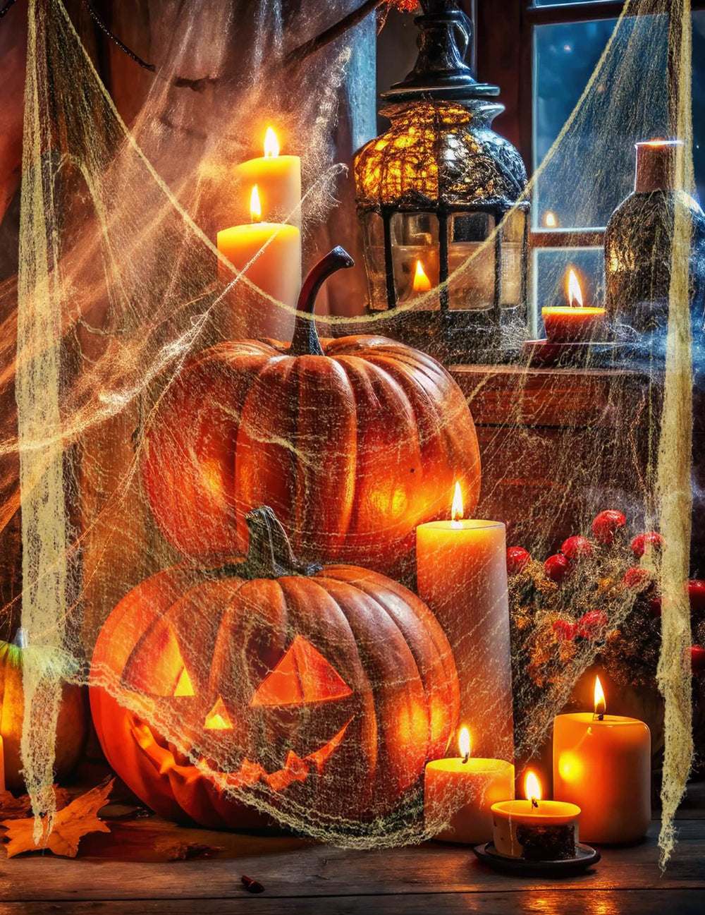 Decoração com drapeado halloween