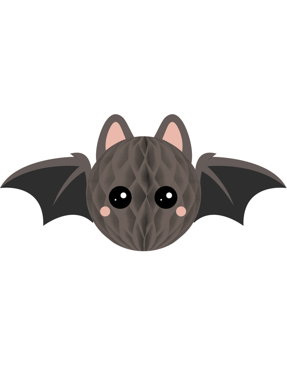 Décoration en papier alvéolé chauve-souris grise