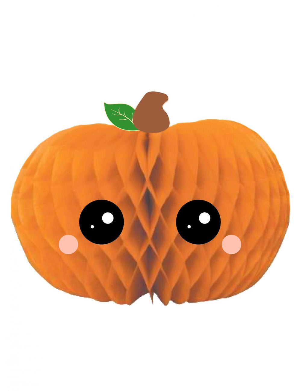 Décoration en papier alvéolé citrouille pour Halloween orange et mignonne