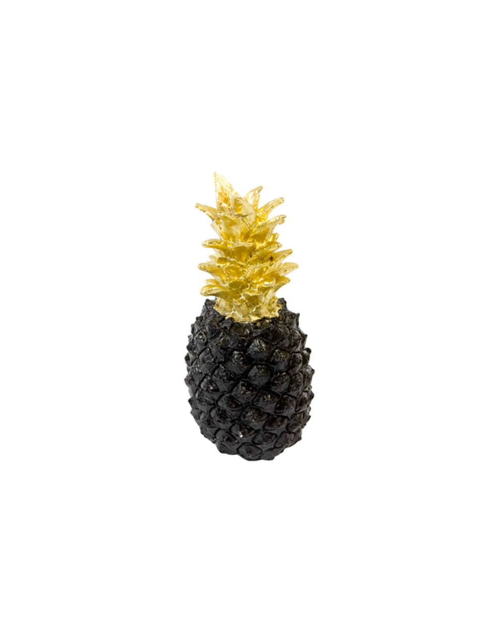 Decoração em resina ananás preto e dourado tropical chique