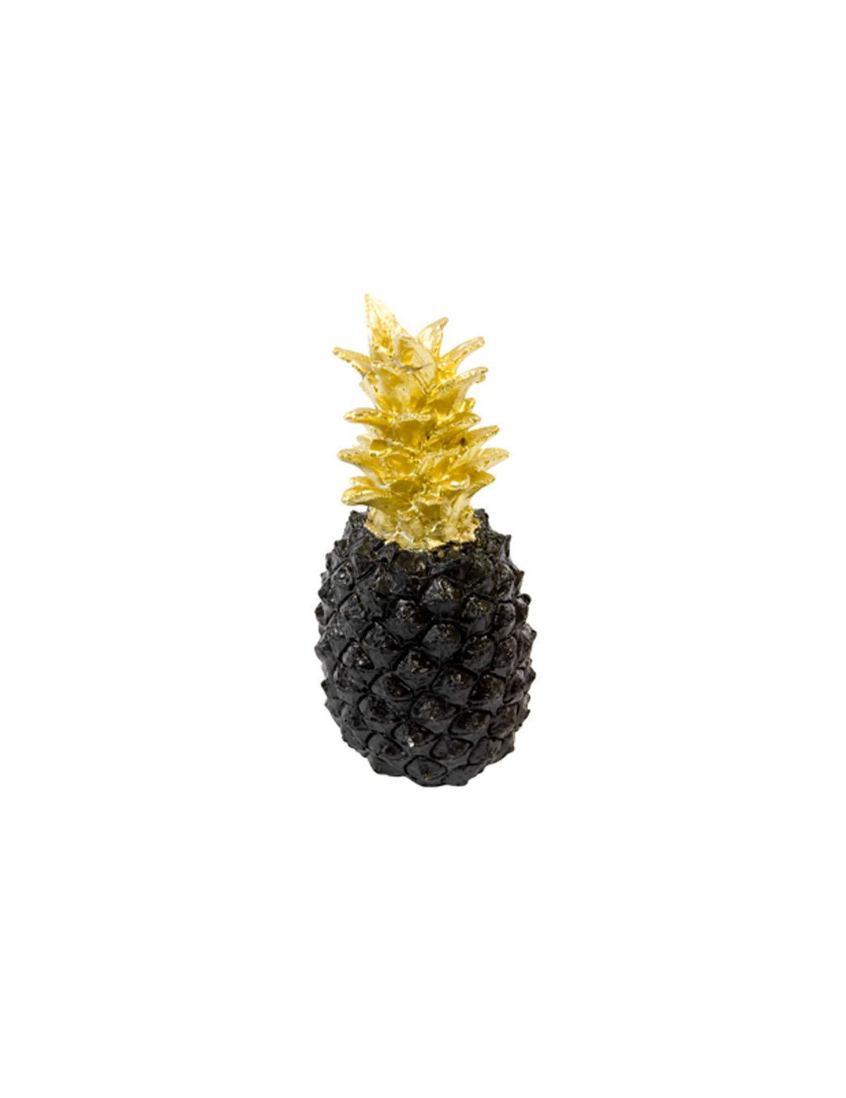 Decoração em resina ananás preto e dourado tropical chique