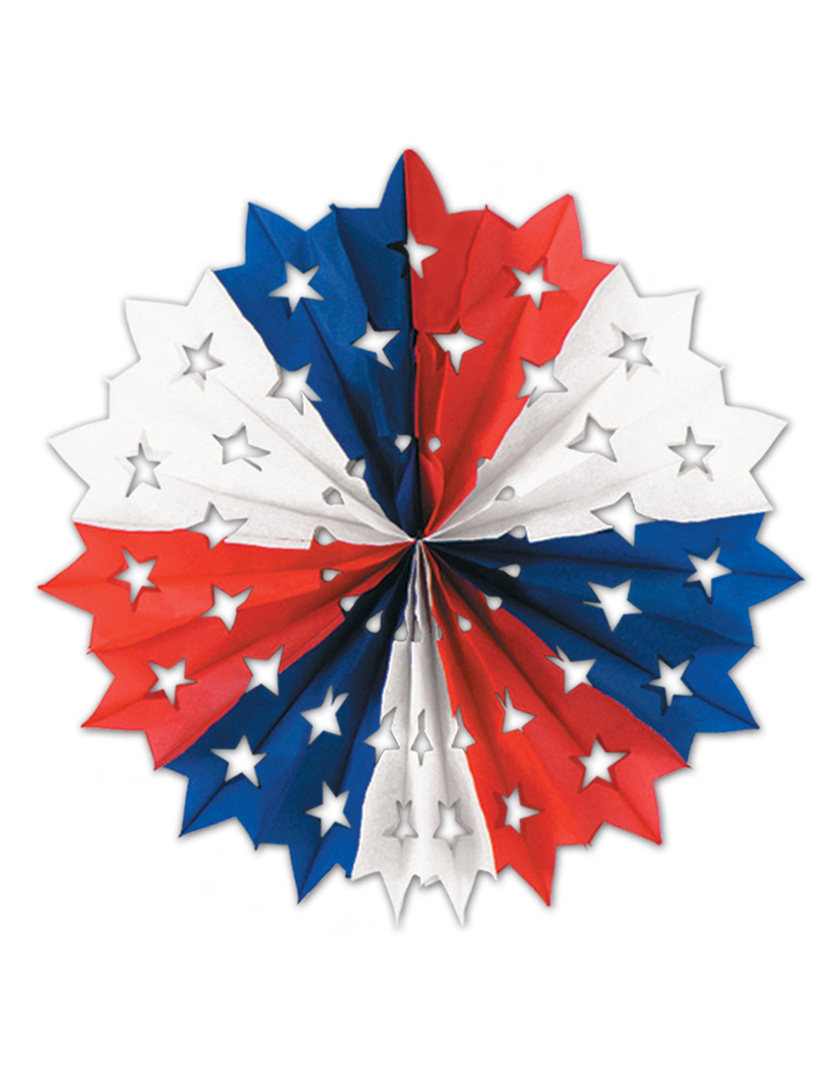 Décoration en papier étoile USA bleu blanc rouge