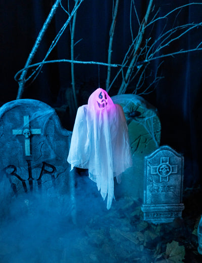 Decoração fantasma luminoso 50 cm Halloween