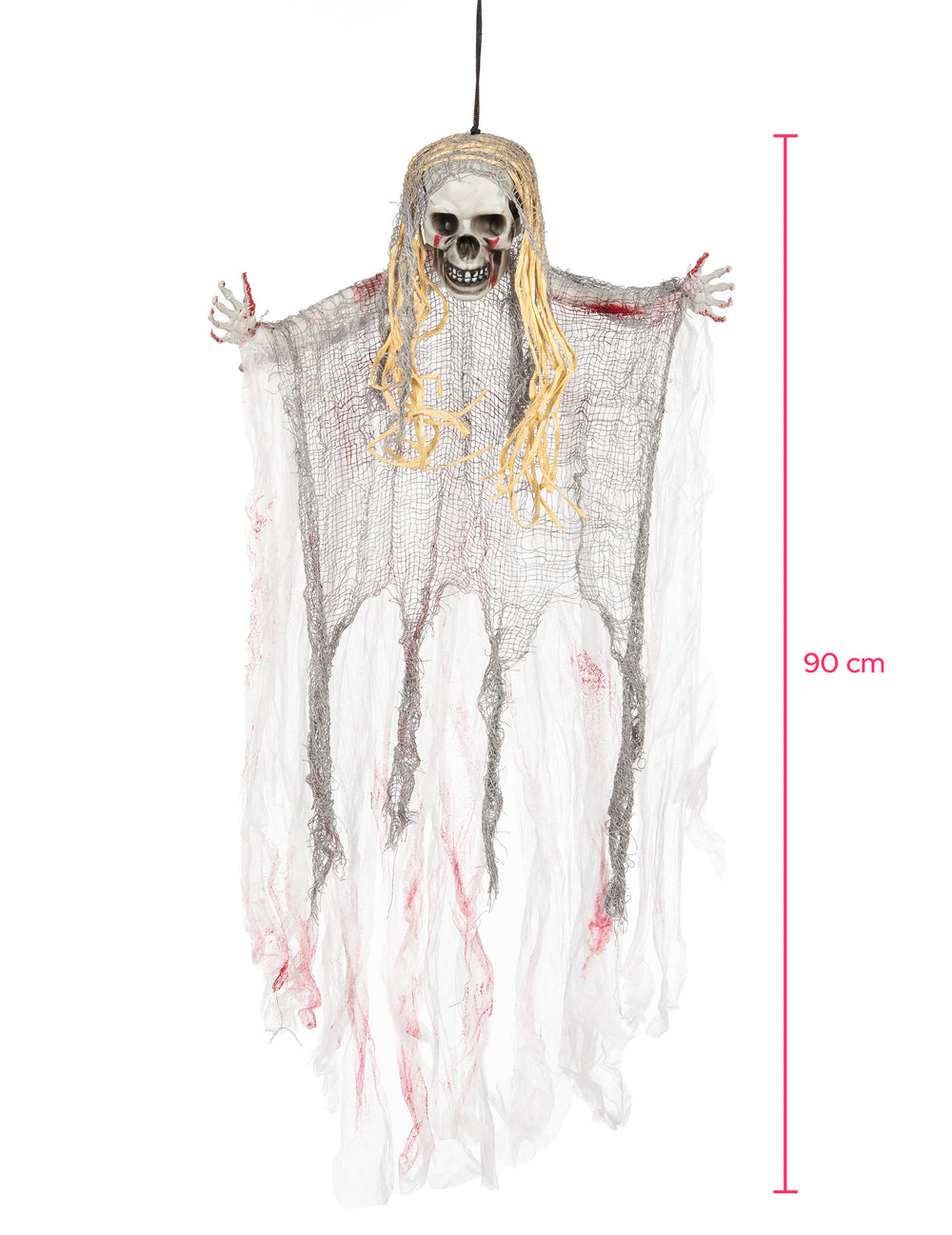 Dimensions de la hauteur de la décoration fantôme sanglant Halloween