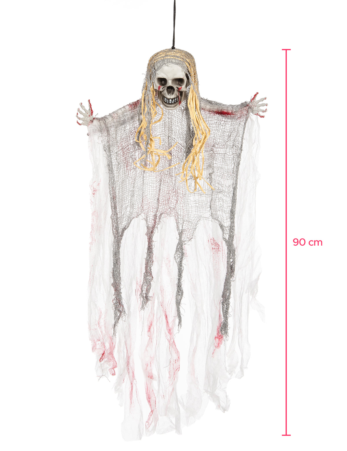 Dimensions de la hauteur de la décoration fantôme sanglant Halloween