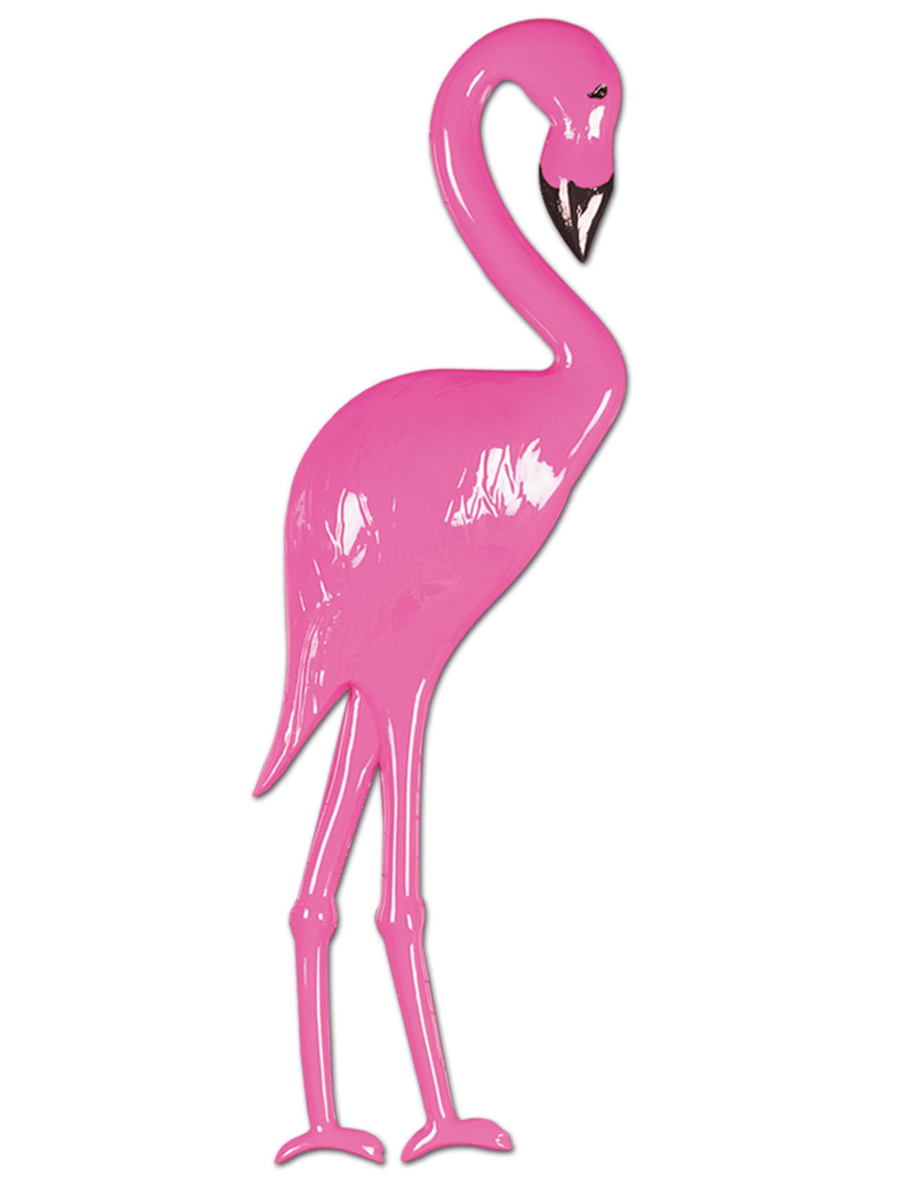 Décoration murale flamant rose pour fête rose en plastique