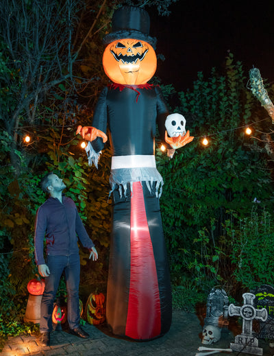 Decoração inflável abóbora assustadora 360 cm