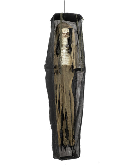 Vue de face de la décoration lumineuse cercueil pour Halloween