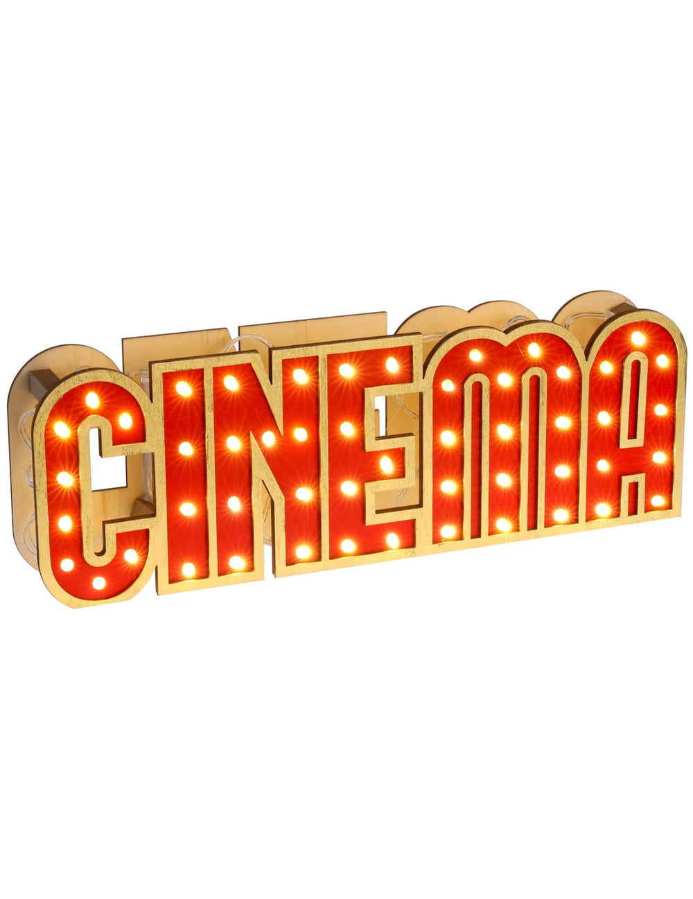 Decoração luminosa em madeira Cinema para festa vermelho com iluminação LED