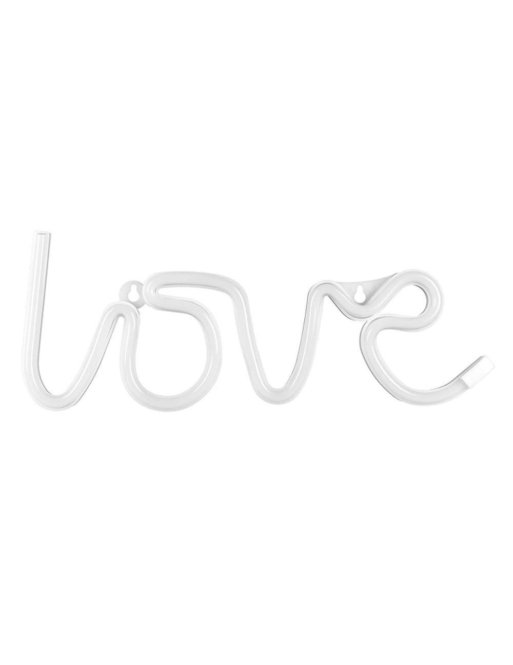 Decoração luminosa néon LED love branco a pilhas