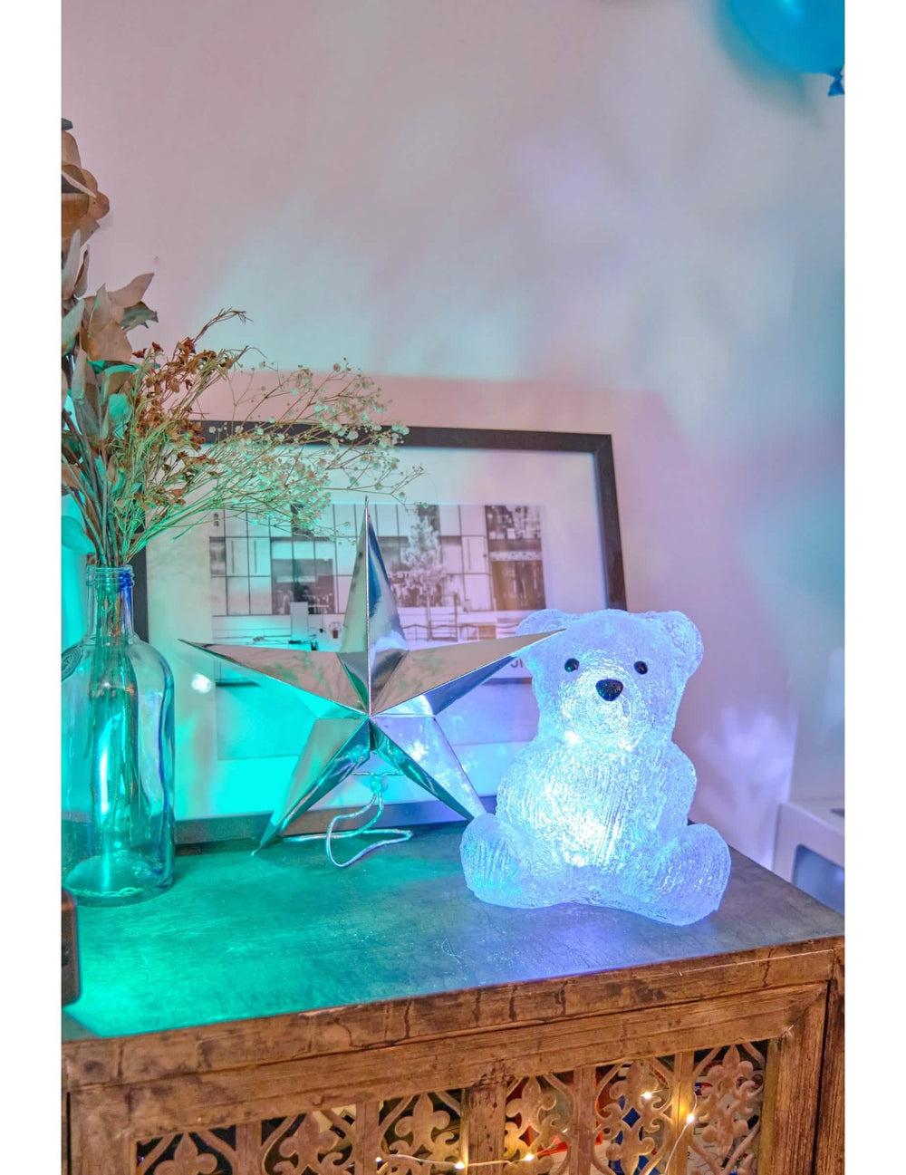 Mise en situation de la decoração luminosa urso polar