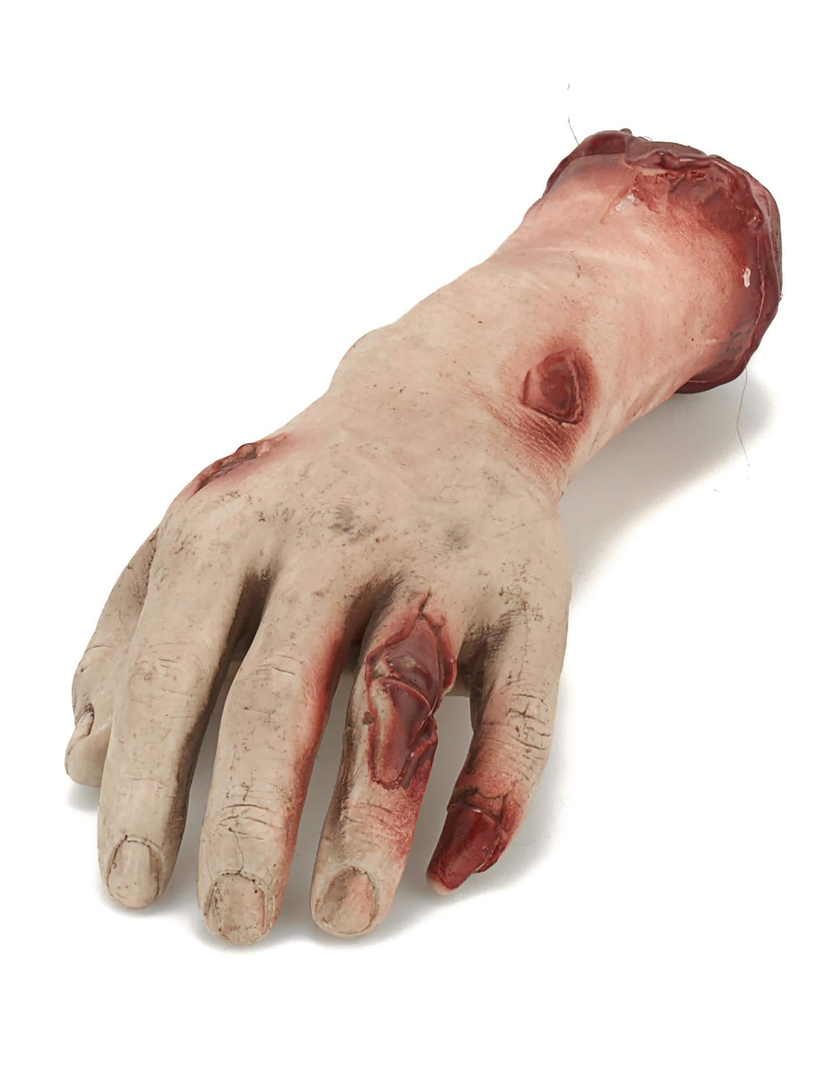 Decoração de mão ensanguentada para halloween, cor de pele e vermelho realista