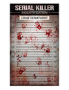 Décoration en tissu mur d'identification police serial killer ensanglanté avec empreintes de mains rouges