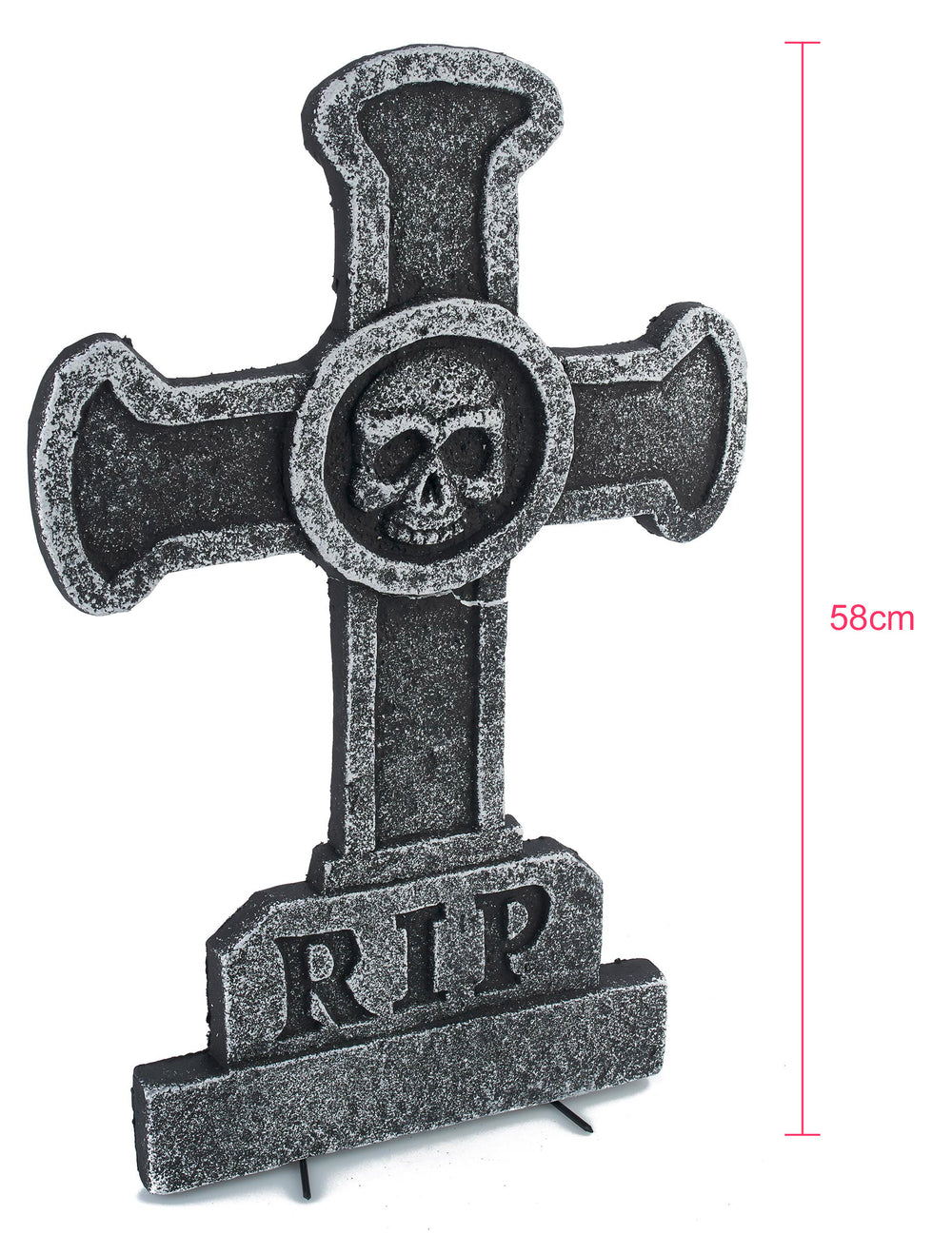 Dimensions de la décoration pierre tombale croix avec tête de mort pour Halloween