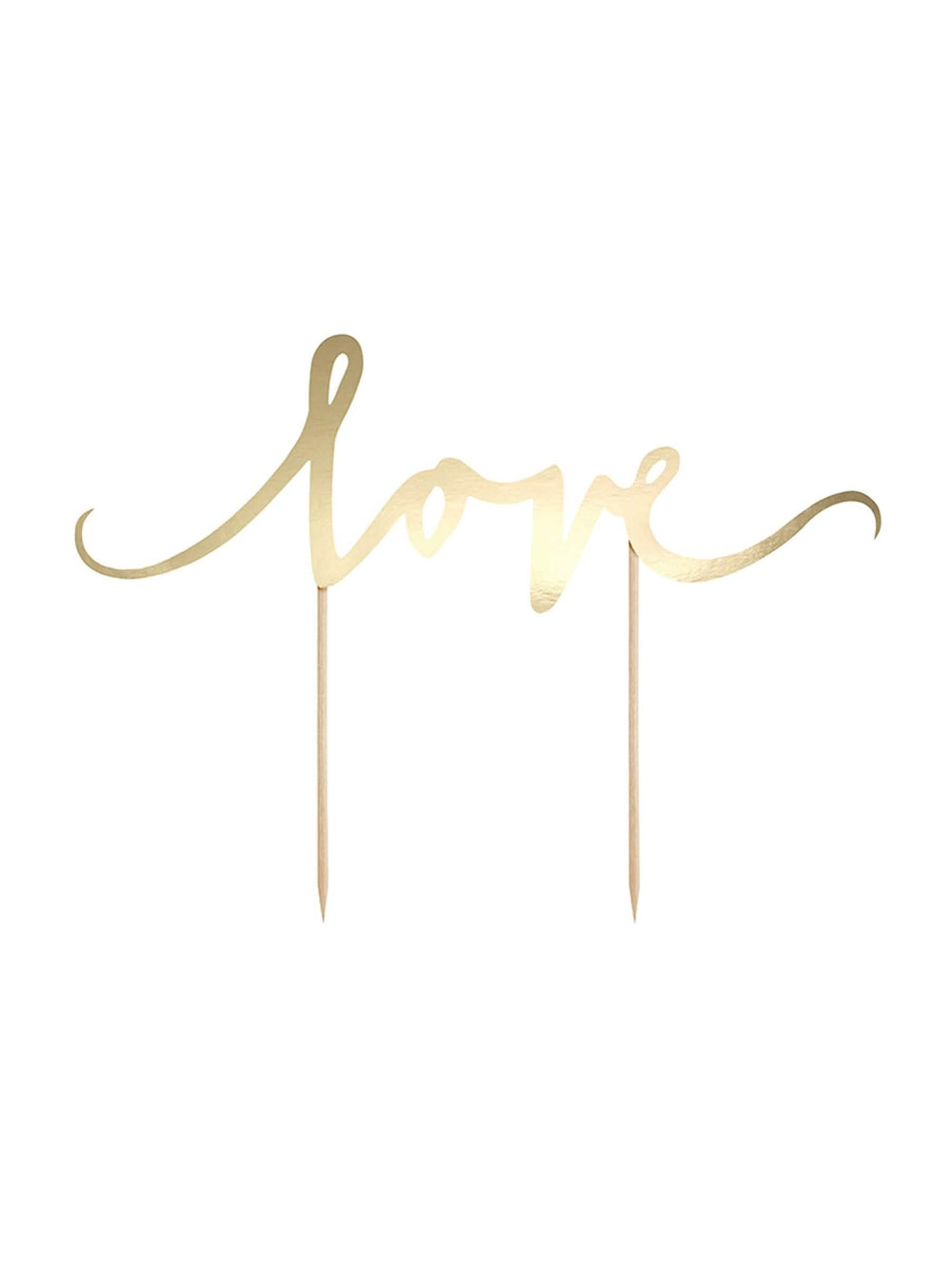 Decoração para bolo love para casamento dourado