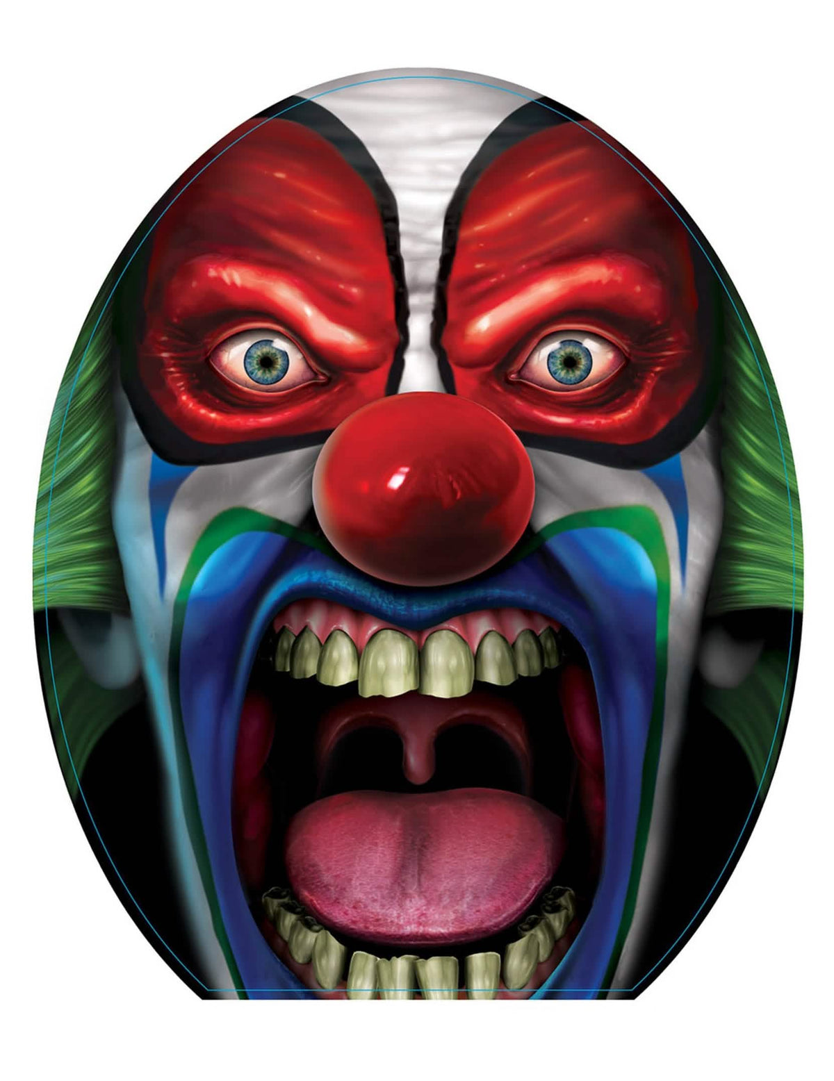 Decoração para sanitas de palhaço assustador para halloween multicores com nariz vermelho e boca aberta
