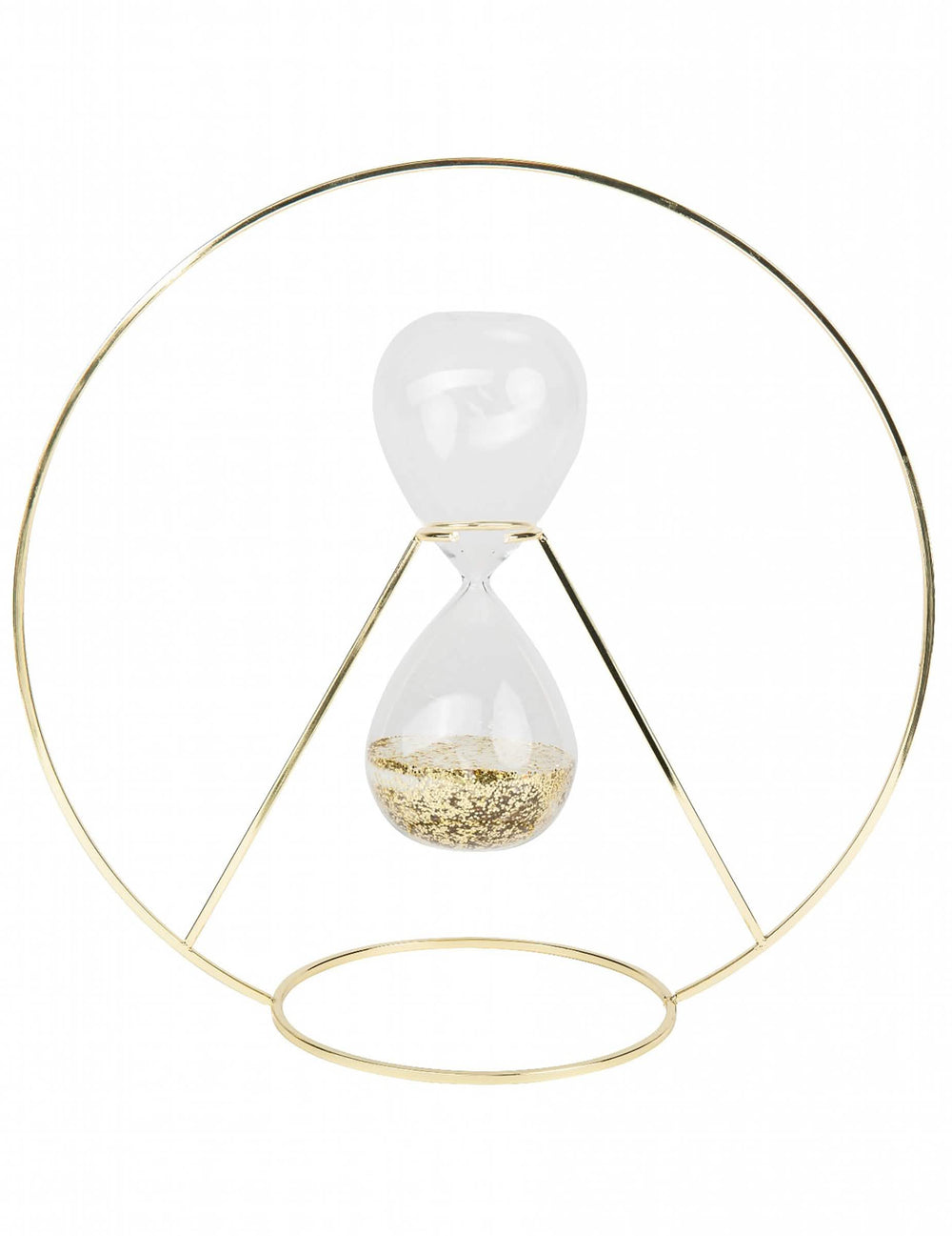 Decoração em metal dourado em forma de ampulheta para festa, dourada para colocar