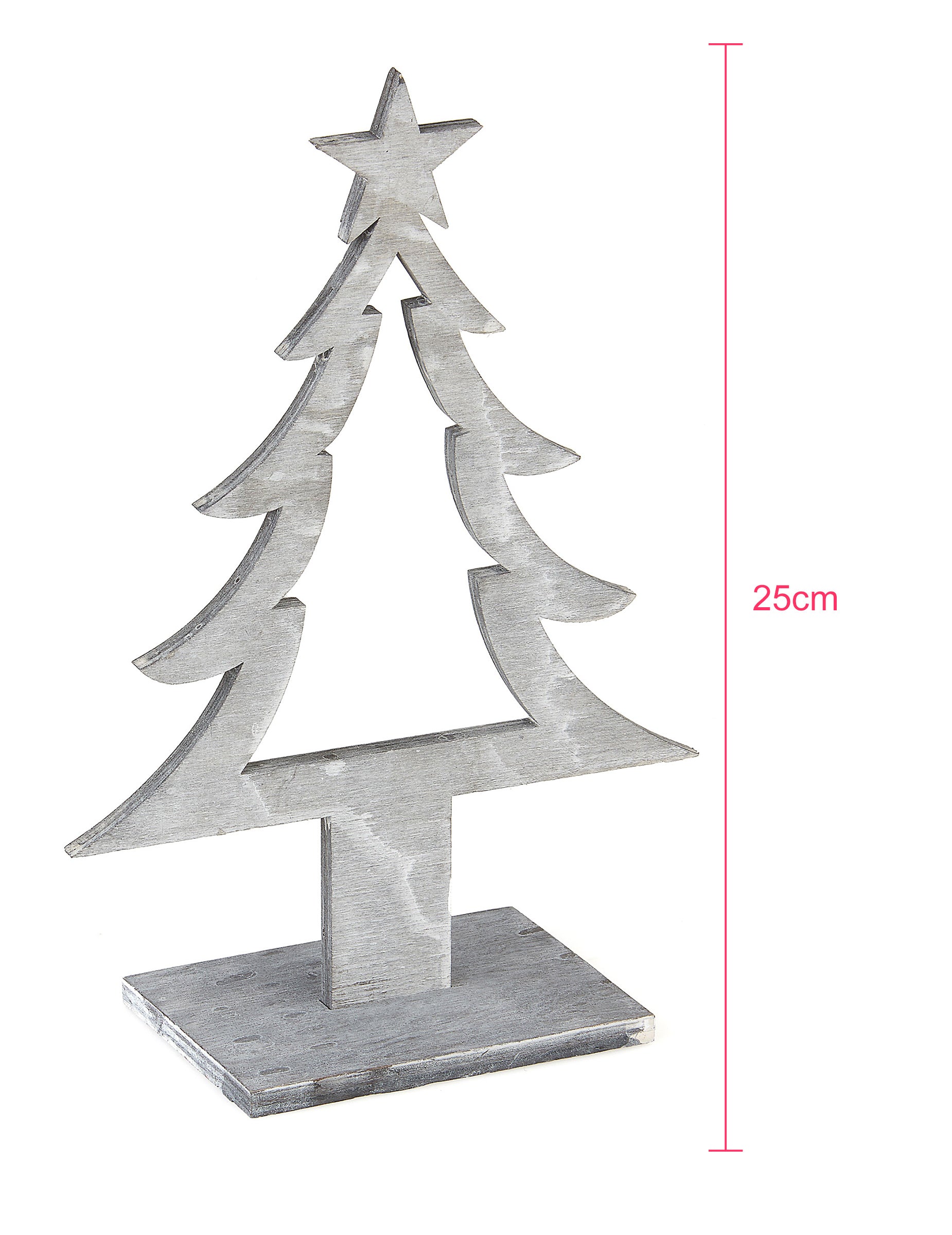 Dimensions de la décoration sapin de noël en bois gris