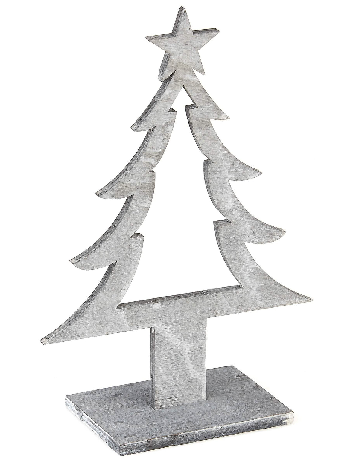 Decoração de árvore de natal em madeira cinzento