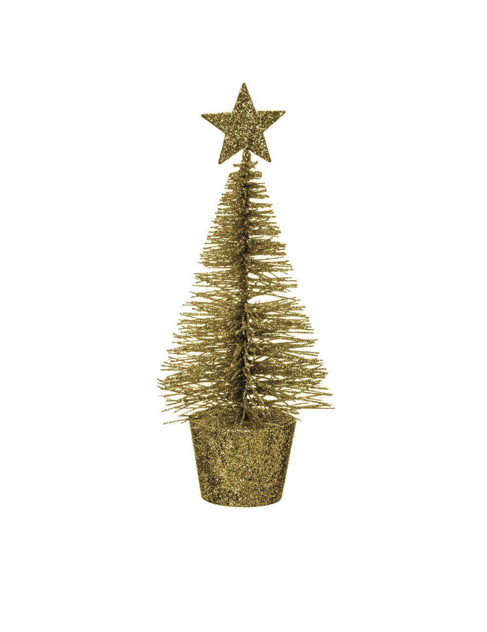Décoration sapin à poser de Noël pour fête doré en métal pailleté