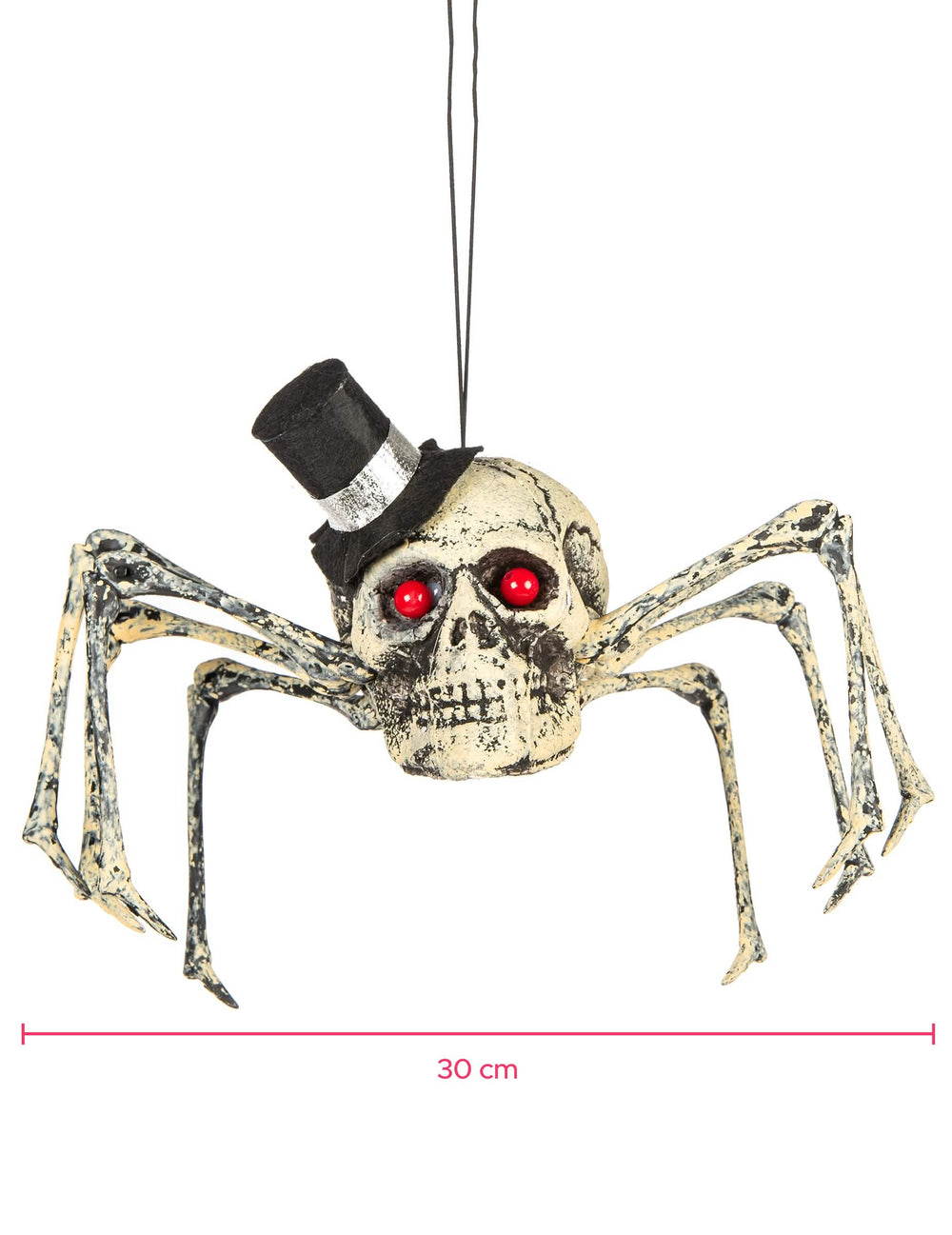 Dimensões da decoração de esqueleto de aranha halloween