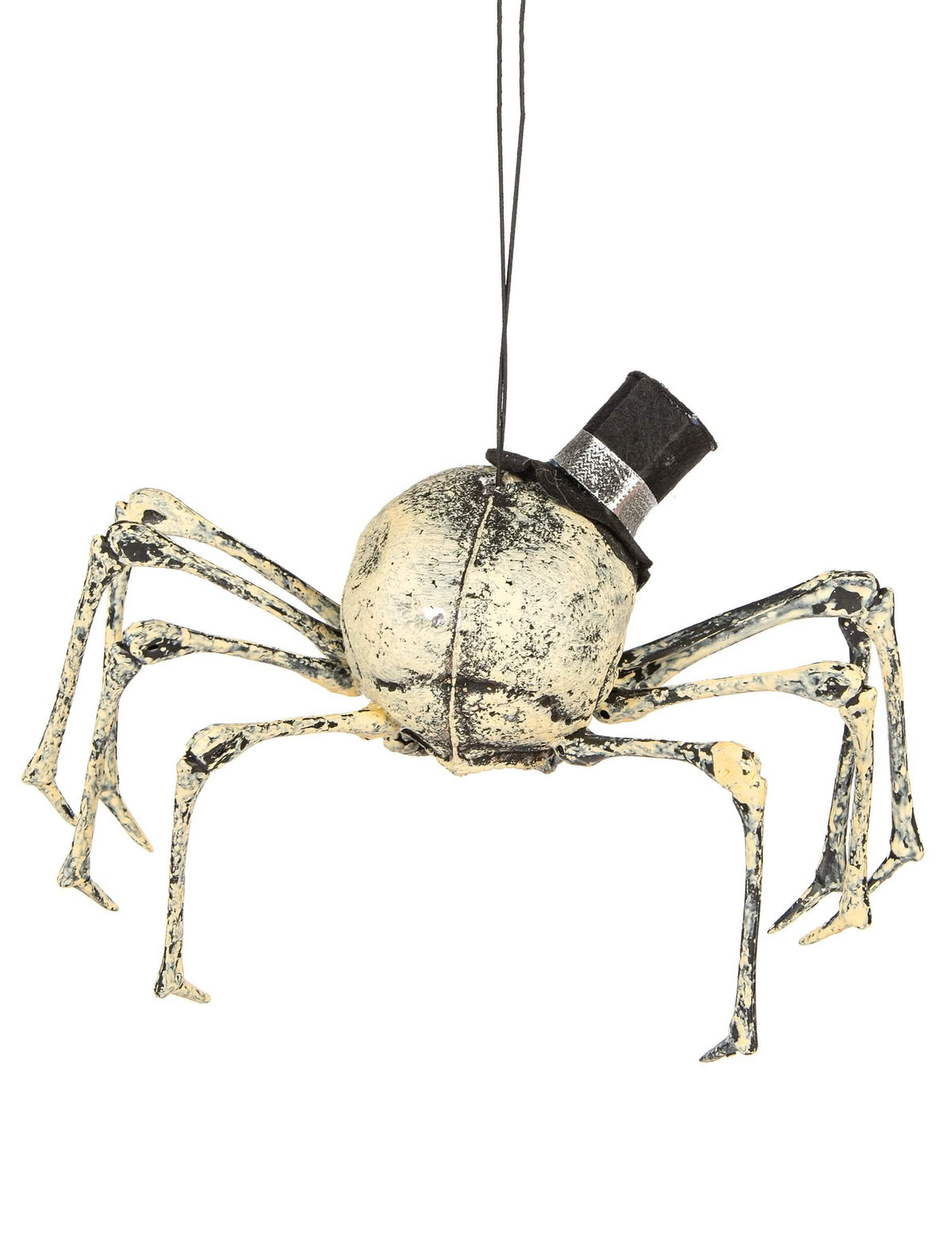 Vista de trás da decoração de esqueleto de aranha halloween