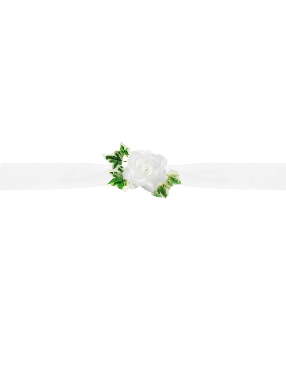 Pormenor das flores da decoração rosas branco para carro em tule branco
