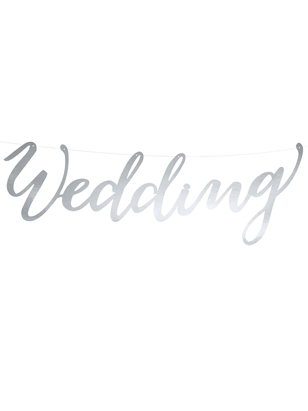 Guirlanda wedding para casamento em cartão prateada