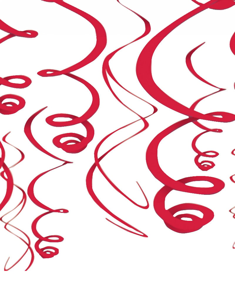 Décorations à suspendre pour fête rouge en forme de spirale