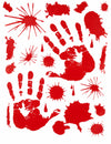 Stickers mains ensanglantées pour Halloween rouges