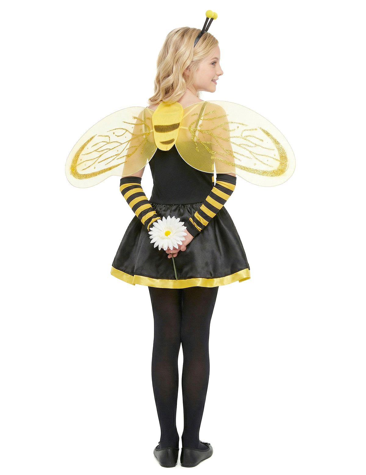 Vue de dos des ailes du déguisement d'abeille pour fille