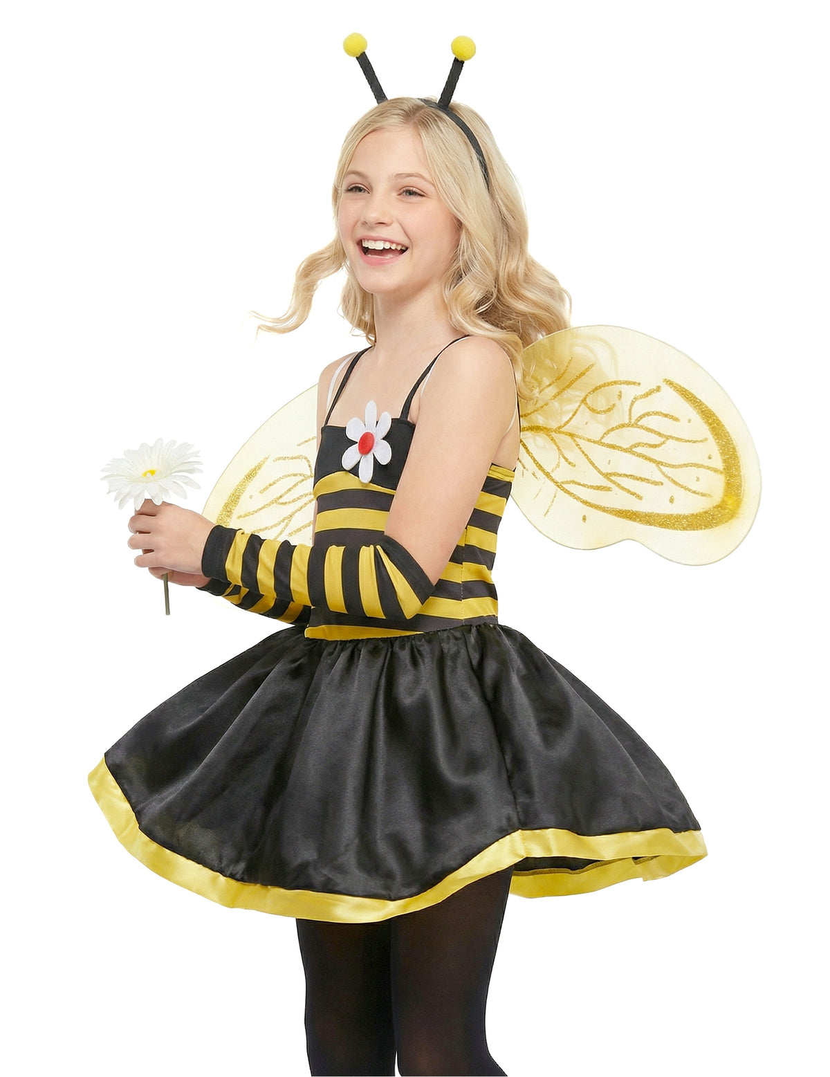 Vue de profil du déguisement d'abeille pour fille