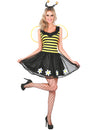 Déguisement d'abeille pour femme jaune et noir avec ailes et serre-tête