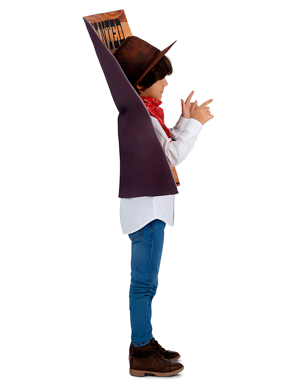 Vue de profil du déguisement Affiche Wanted pour enfant