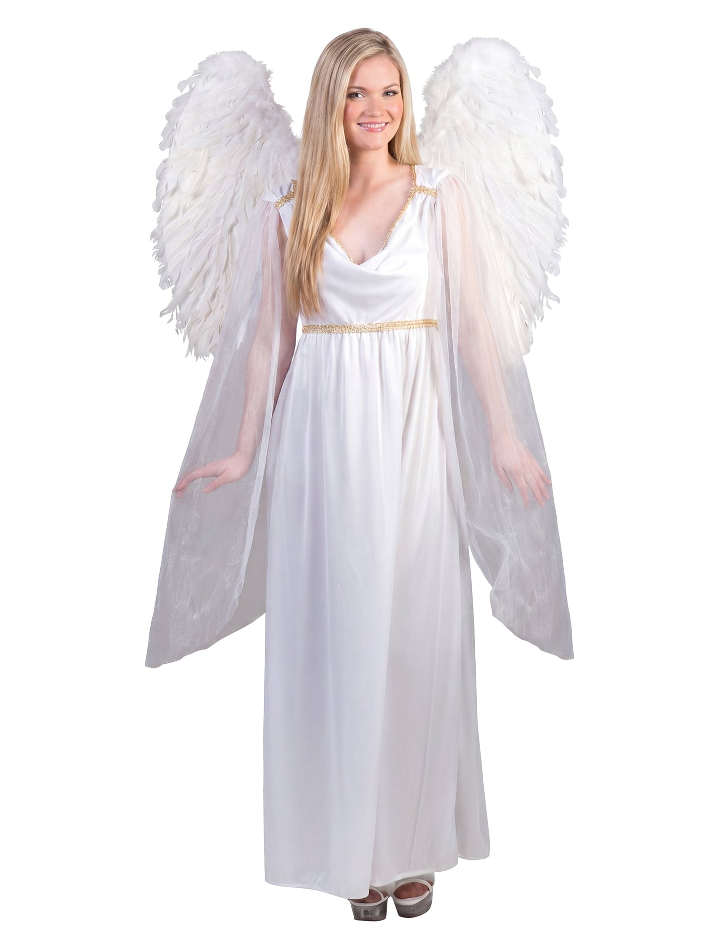 Fato de anjo branco para mulher