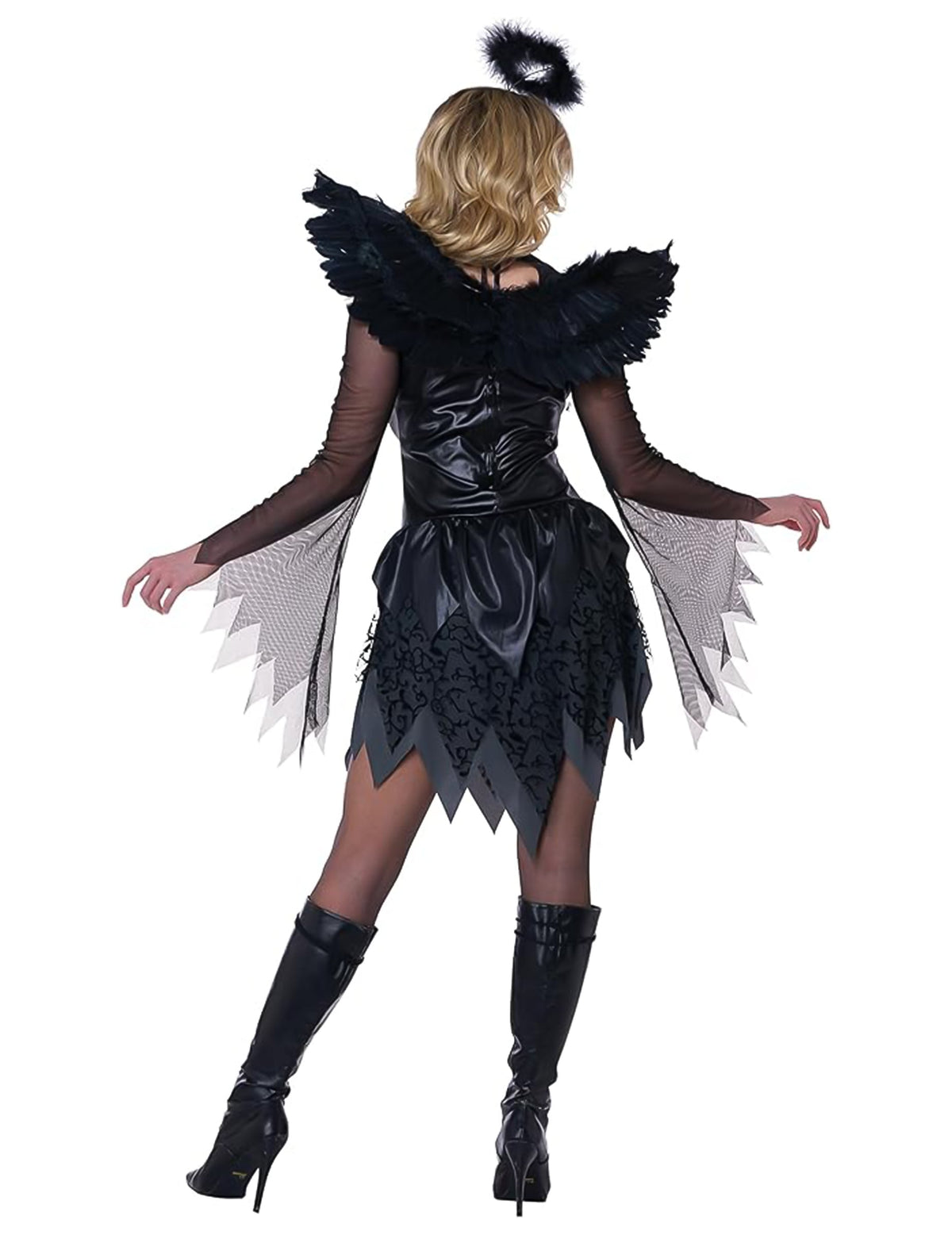 Disfarce de anjo decaído mulher