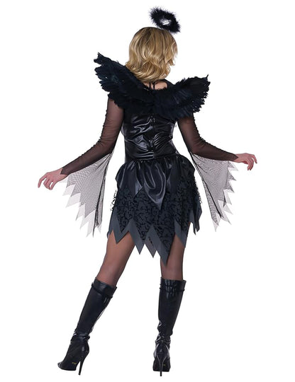 Disfarce de anjo decaído mulher