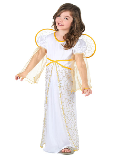 Déguisement ange blanc de Noël pour fille blanc et doré