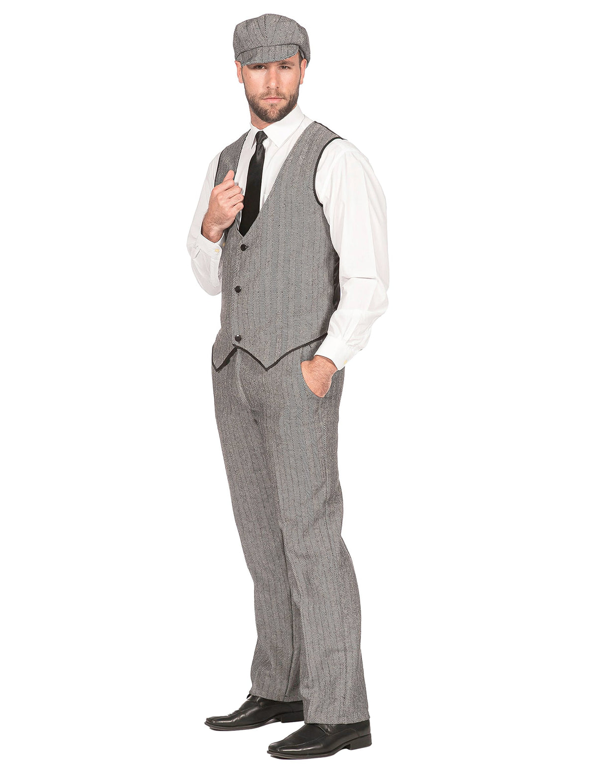 Fato anos 20 cinzento luxo para homem