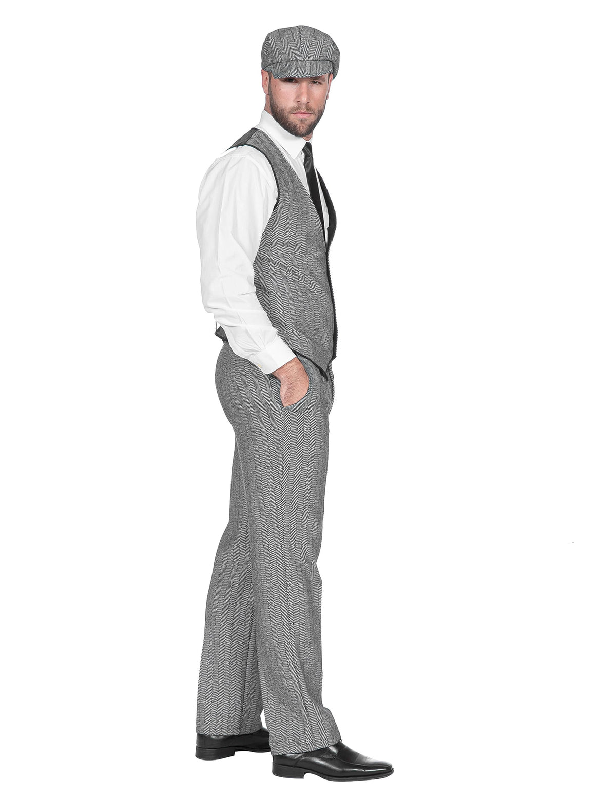 Fato anos 20 cinzento luxo para homem