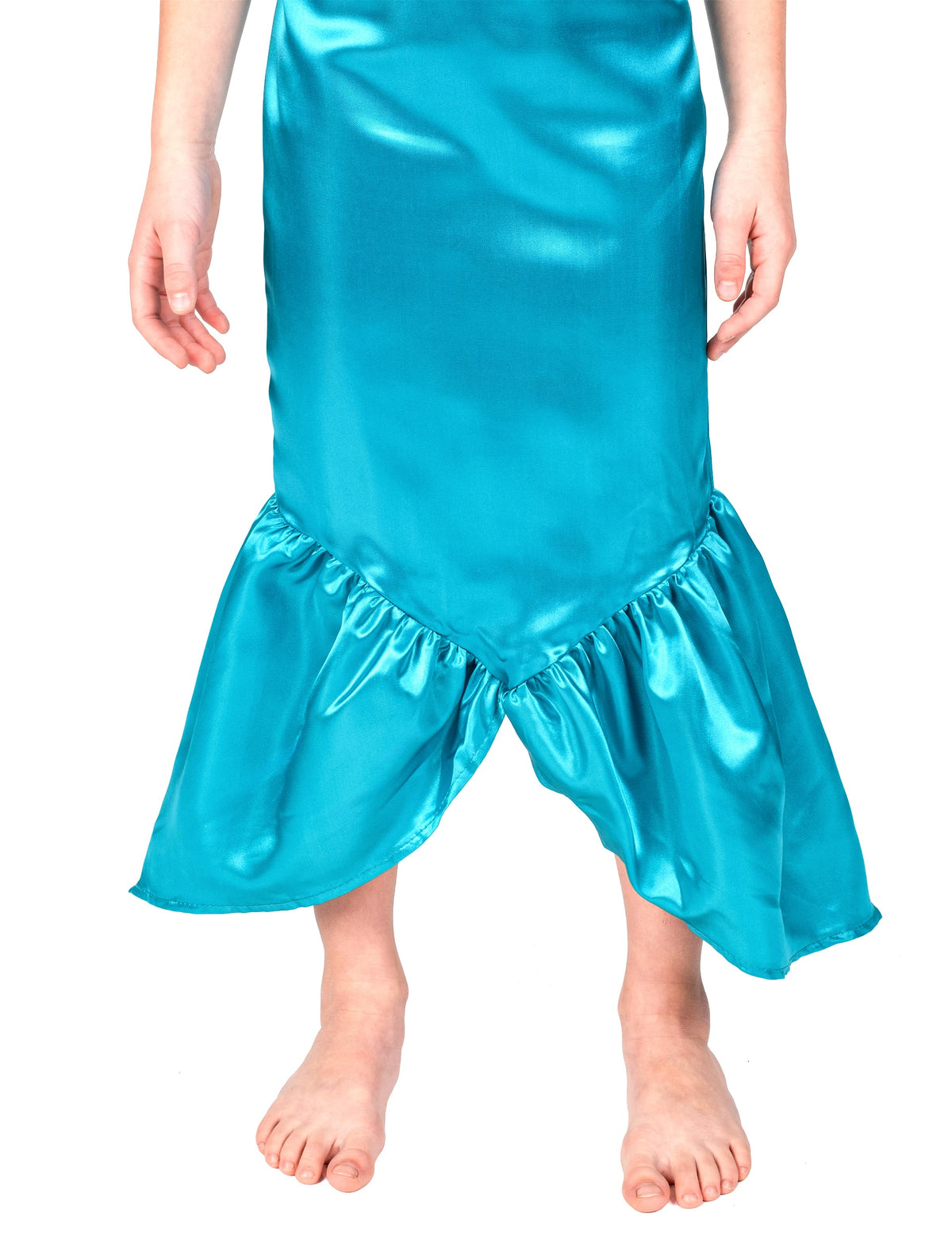 Détail du bas de la jupe en forme de nageoire du déguisement Ariel la Petite Sirène basique