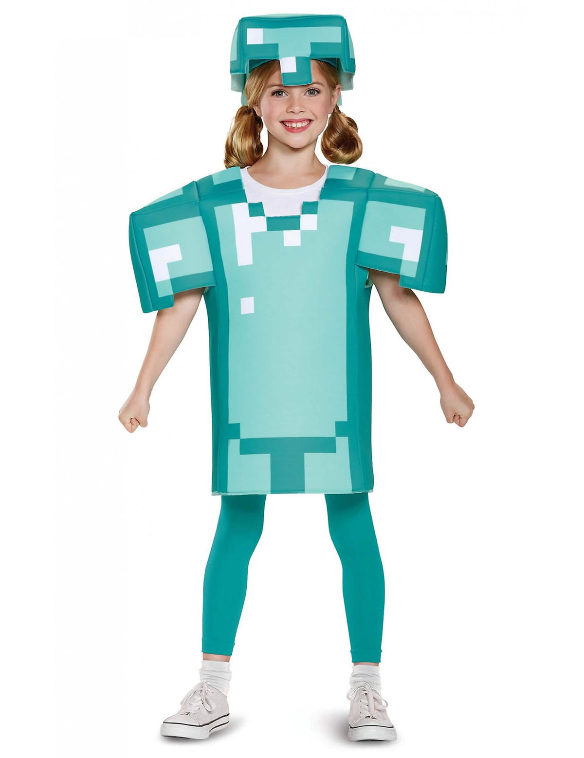 Vista frontal do disfarce armadura Minecraft