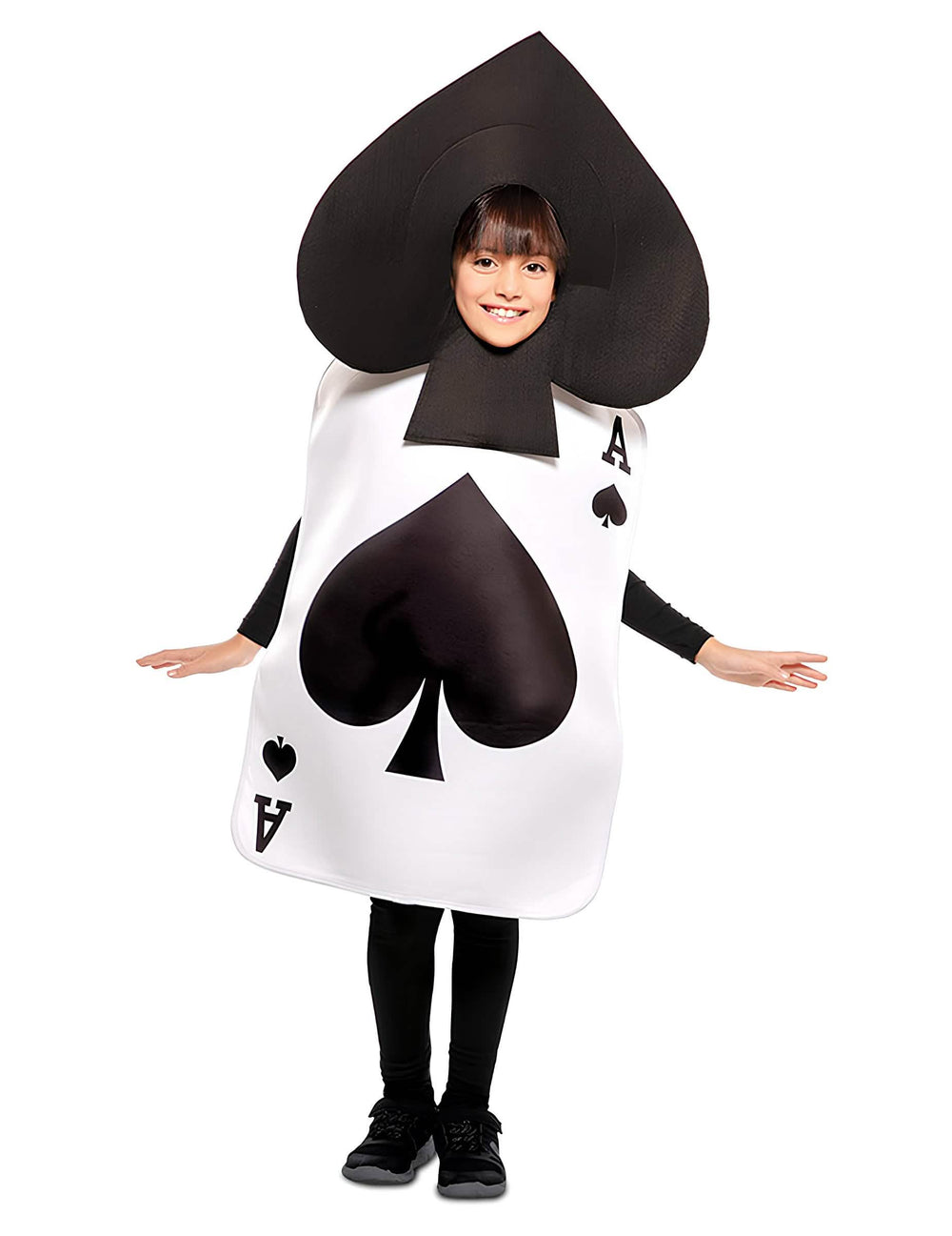 Fato de ás de espadas para criança black and white com toucado