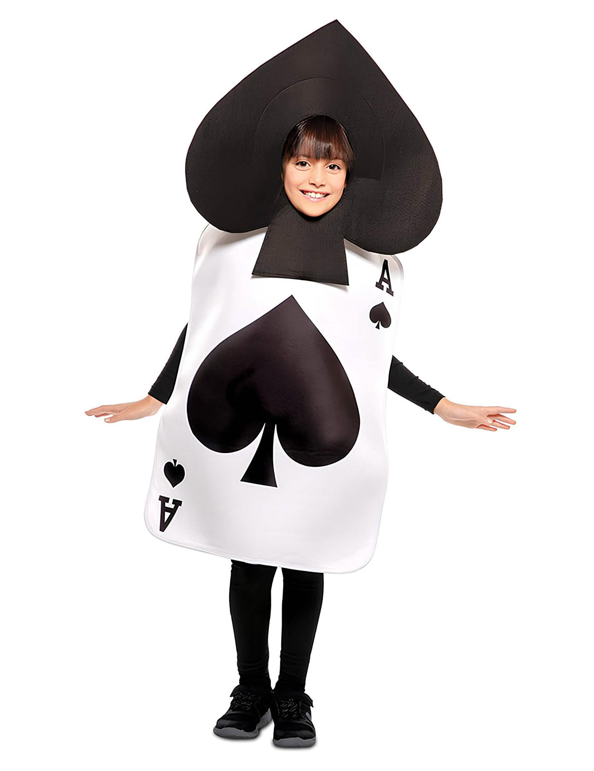 Fato de ás de espadas para criança black and white com toucado