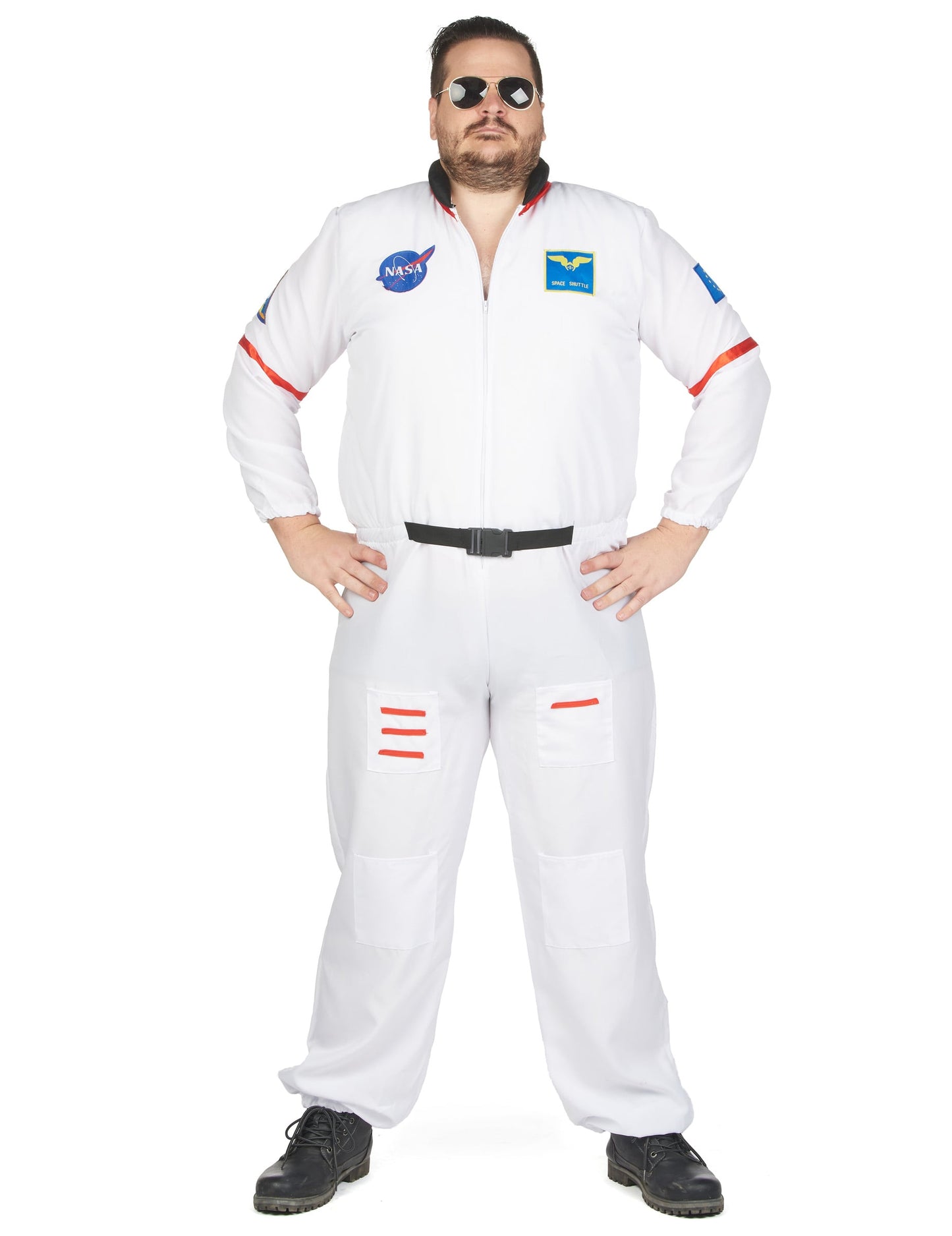 Vue de face de la combinaison du déguisement d'astronaute pour homme