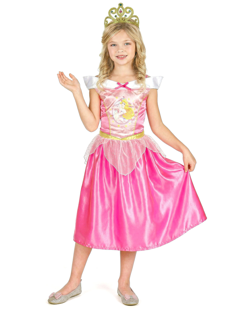 Déguisement Aurore La Belle au bois dormant™ basique pour fille rose