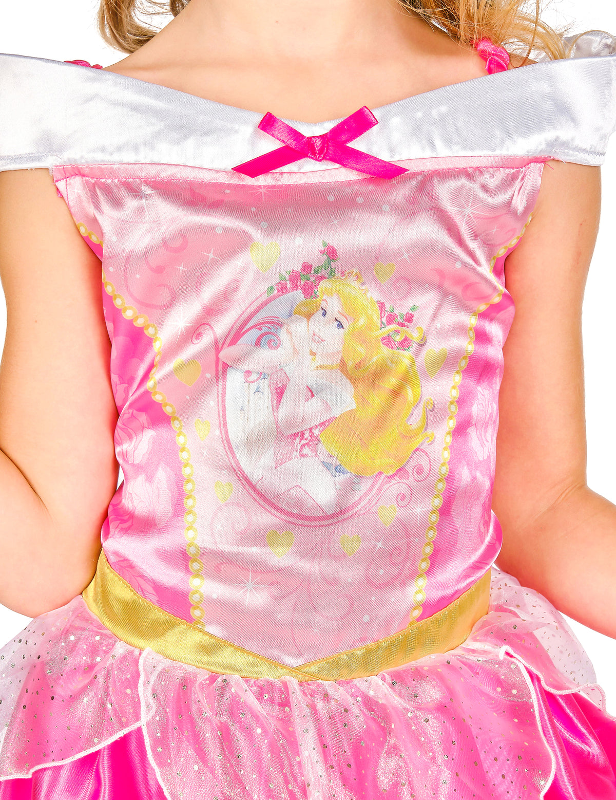 Détail de l'illustration sur le bustier du déguisement Aurore La Belle au bois dormant™ basique